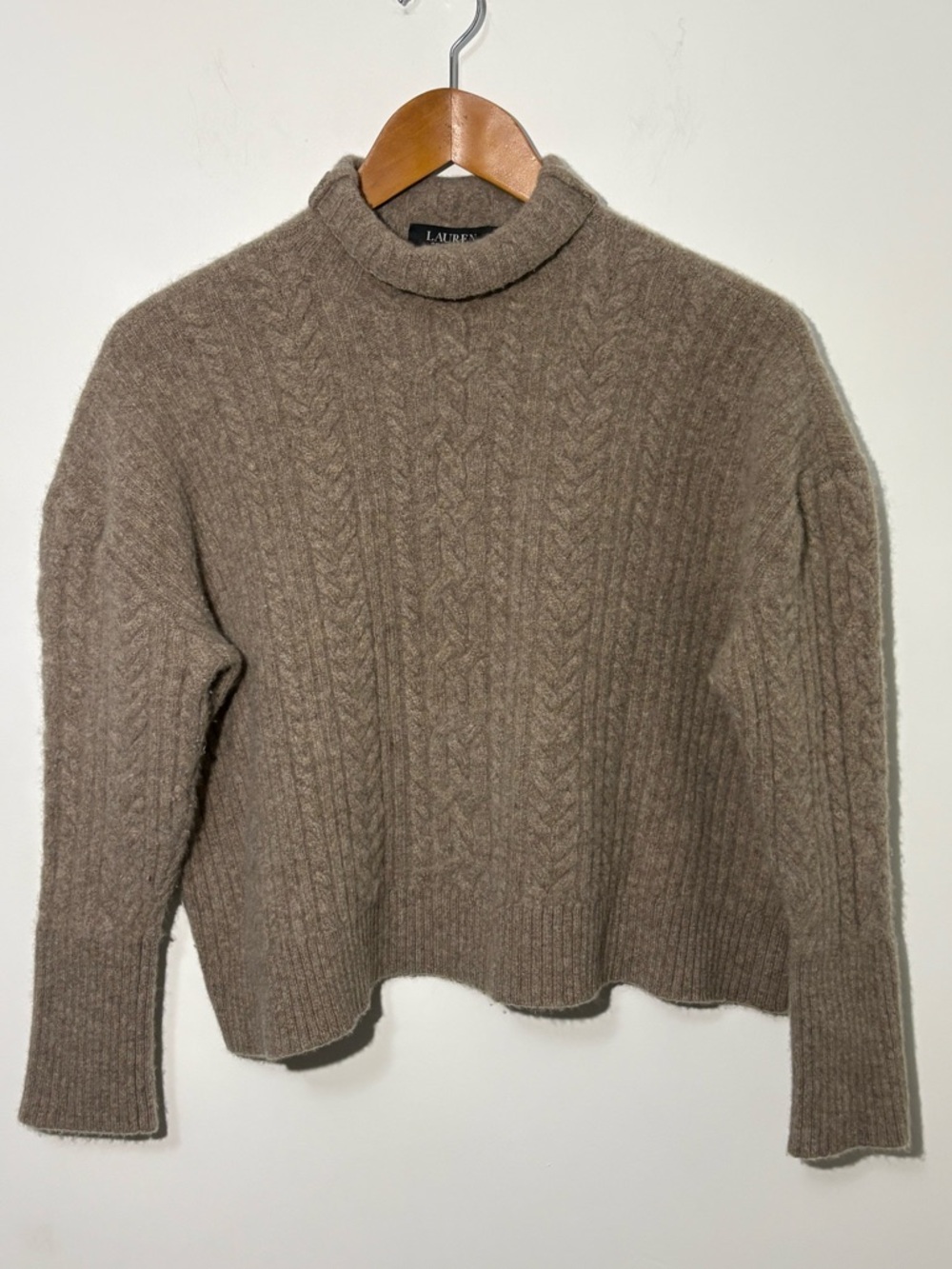 Lauren Ralph Lauren Cashemere Blend  Sweater Beige Size Xl